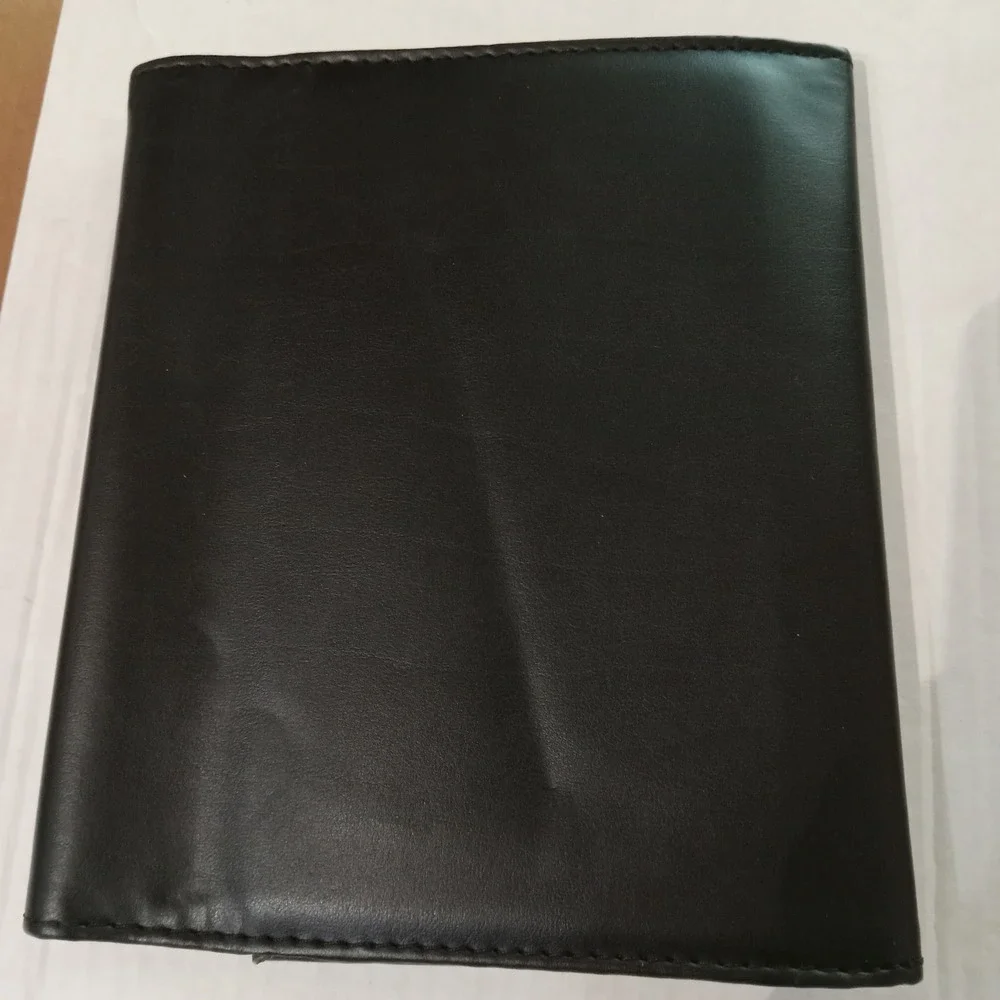 Toyota Black Faux Leather Owner Manual Case Document Organizer Magnetic Closure